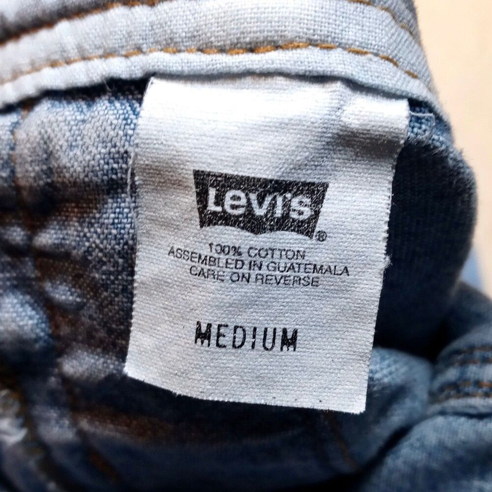 Vintage Levi's Denim Jean Bib Overalls Size MEDIUM Jumpsuit Straight Leg - Picture 8 of 10